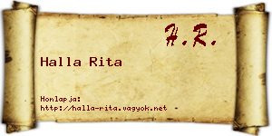 Halla Rita névjegykártya