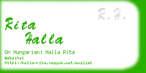 rita halla business card